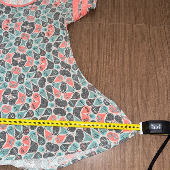 Lularoe Womens Small Shirt Tunic Top‎ Varsity Stripes Salmon Teal Gray Comfy - Picture 9 of 9